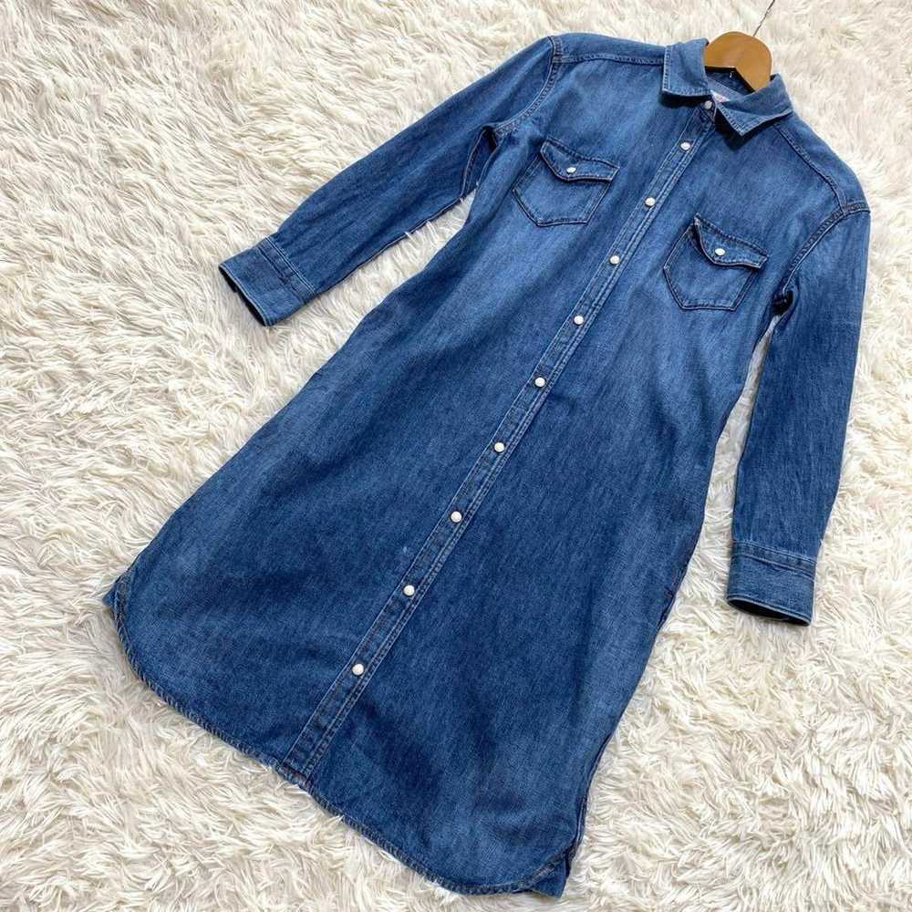 【Excellent condition】23-ku Onward denim one-piece… - image 2