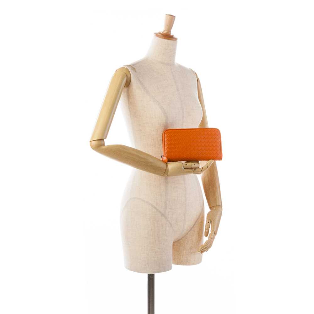 Orange Bottega Veneta Intrecciato Zip Around Long… - image 12