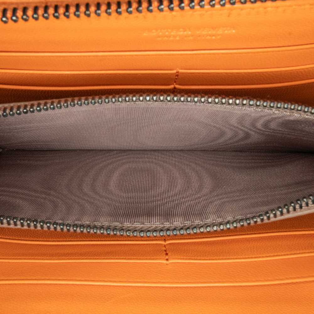 Orange Bottega Veneta Intrecciato Zip Around Long… - image 7