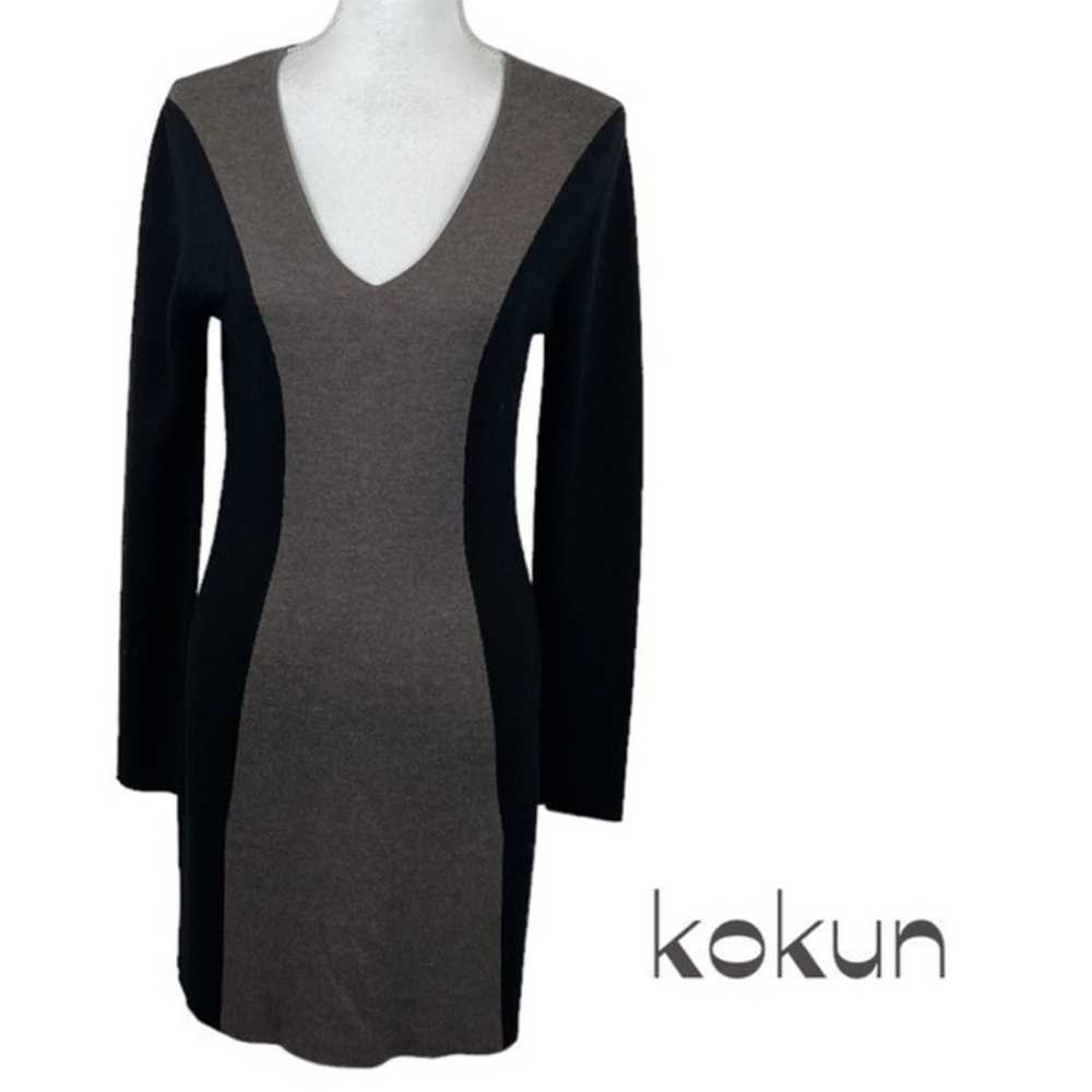 Kokun Black & Tan Bamboo Cashmere Blend Color Blo… - image 1