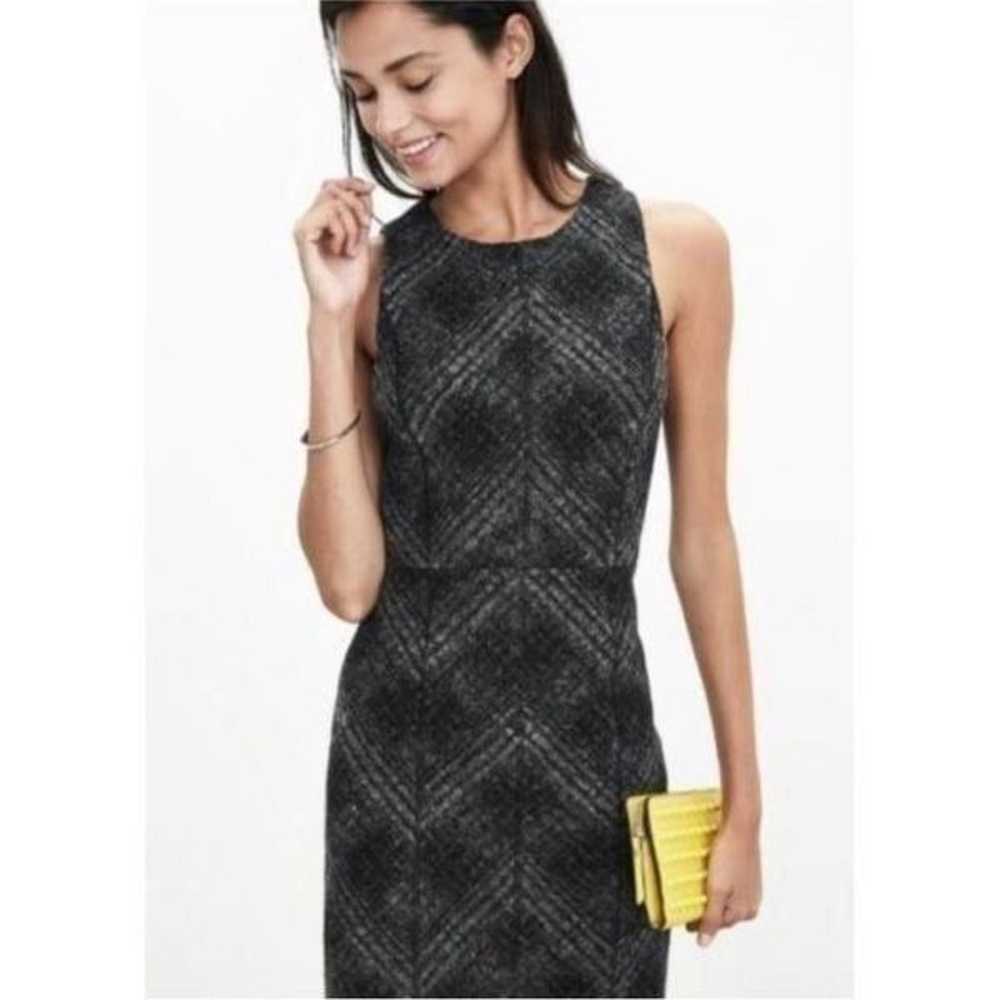 Banana Republic Glen Plaid Wool Midi Sheath Dress… - image 2