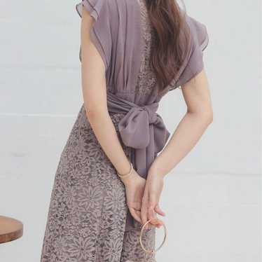 【Dorry Doll】Chiffon x Lace Back Ribbon Dress - image 1