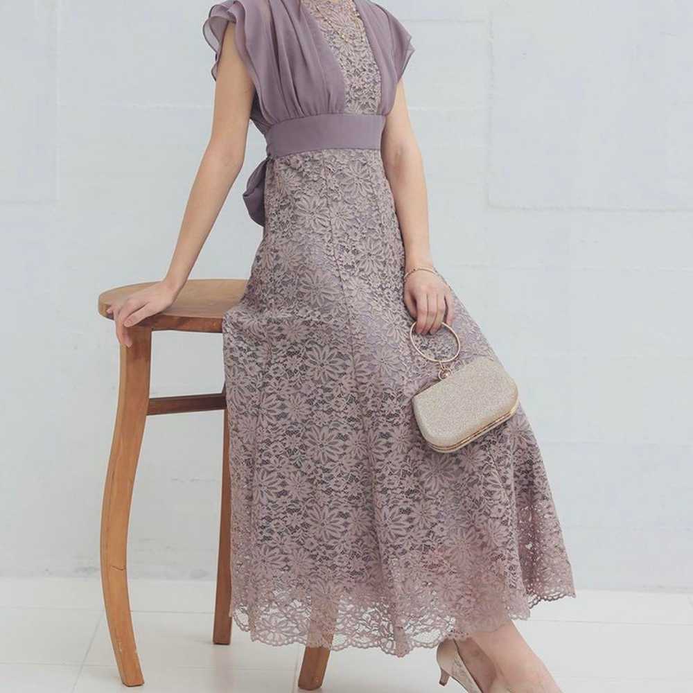 【Dorry Doll】Chiffon x Lace Back Ribbon Dress - image 3