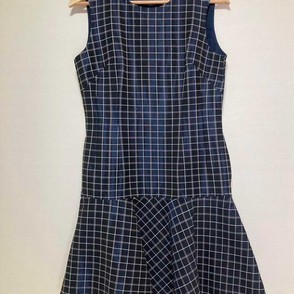 Rene lattice pattern navy sleeveless dress - image 1