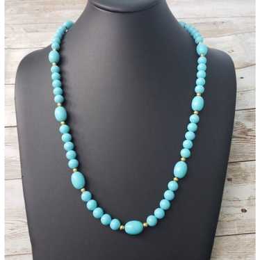 Vintage Necklace Beautiful Light Blue / Turquoise… - image 1