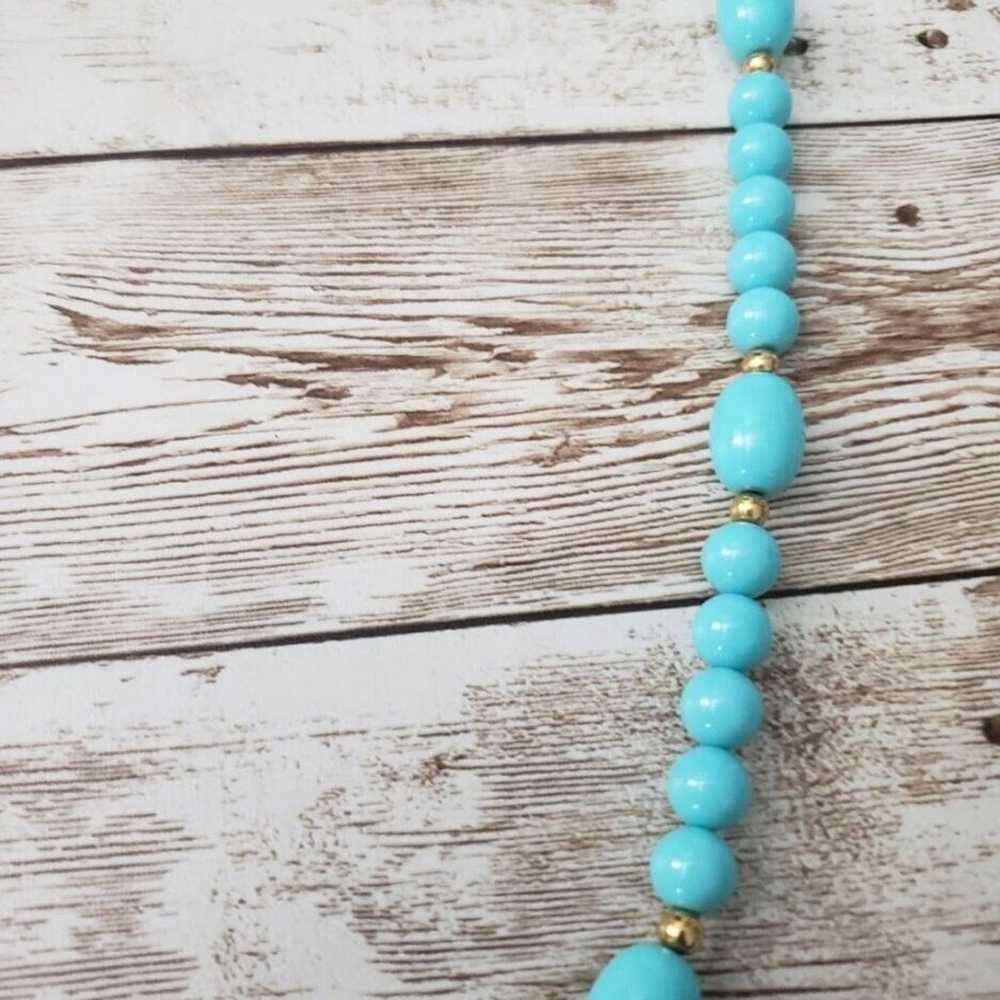 Vintage Necklace Beautiful Light Blue / Turquoise… - image 4