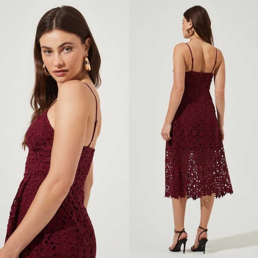 ASTR • The Label Wine Lace A Line Midi Dress - image 2