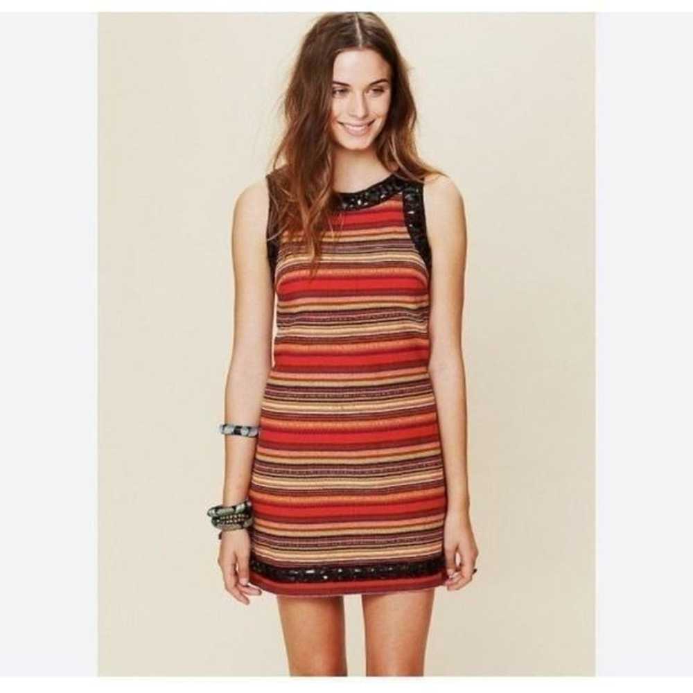 Free People Romantics Tapestry Shift Dress Womens… - image 2