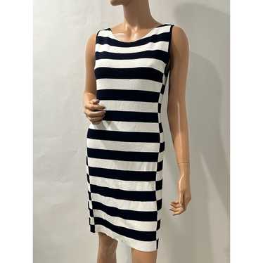 Theory Women's Blue White Striped Lasina Knit Str… - image 1