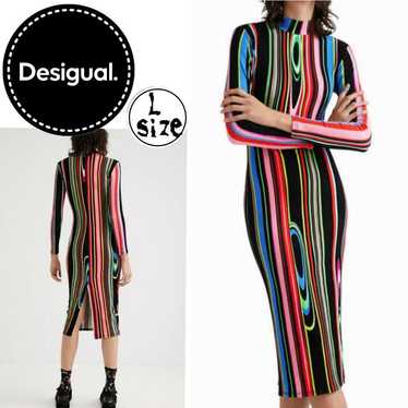 Desigual colorful striped one-piece dress