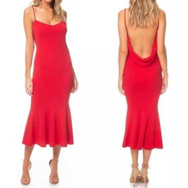 Katie May Twirl Crepe Open Back Midi Dress