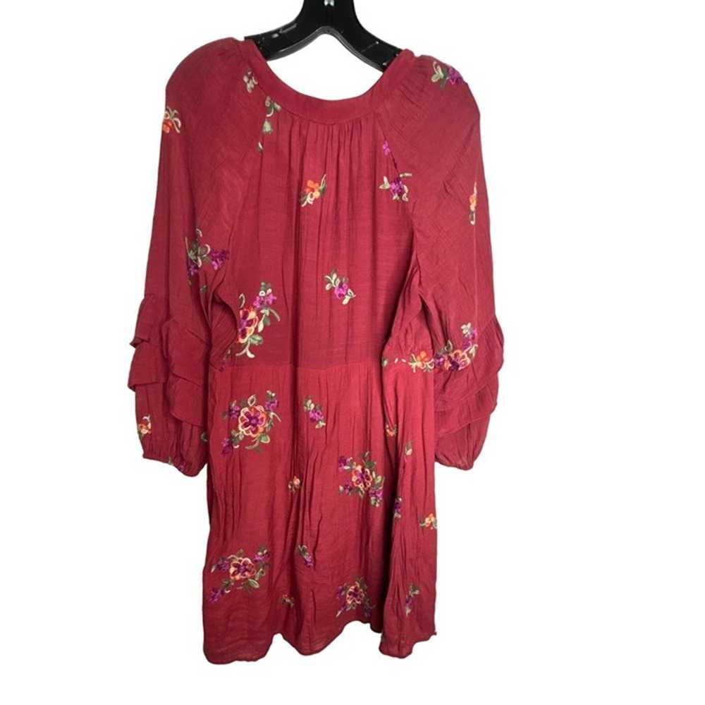 FIG AND FLOWER ANTHROPOLOGIE WOMEN'S MAROON EMBRO… - image 2