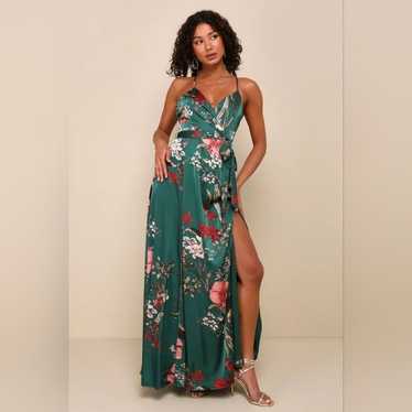 Lulu's Still the One Emerald Green Floral Print S… - image 1