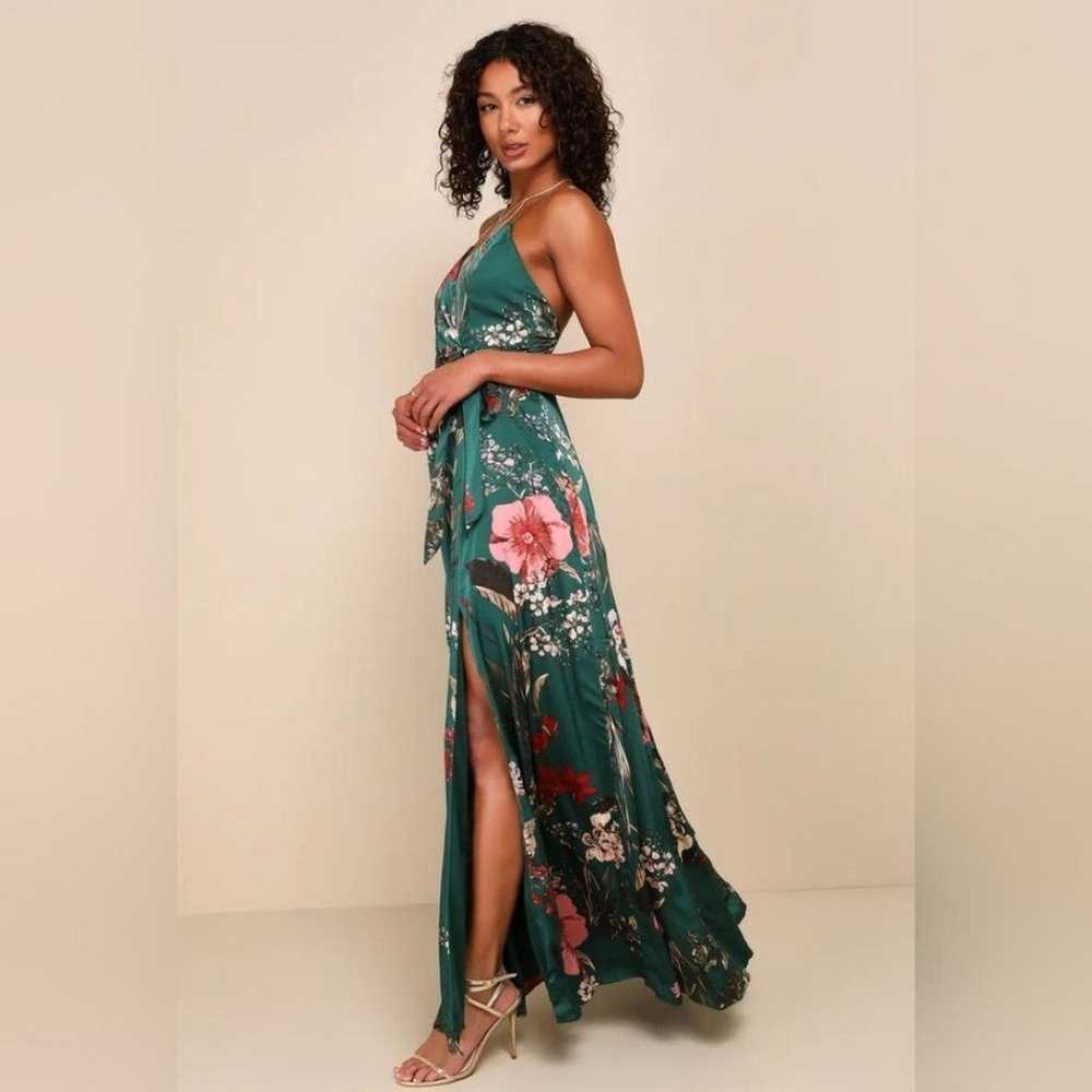 Lulu's Still the One Emerald Green Floral Print S… - image 2