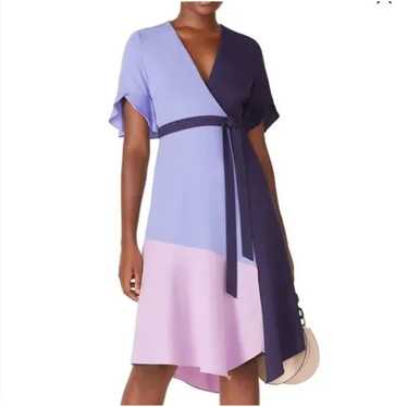 Hutch Colorblock Wrap Dress Blue Purple L Wedding… - image 1