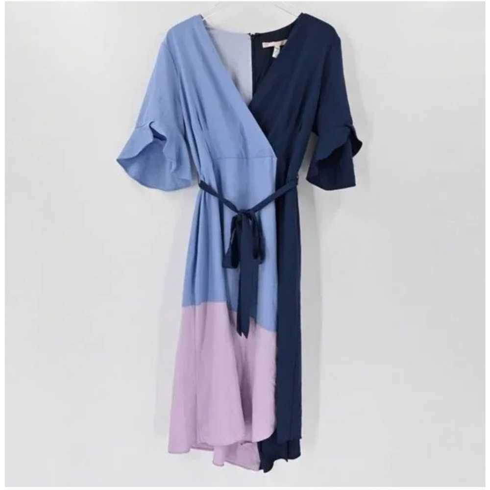 Hutch Colorblock Wrap Dress Blue Purple L Wedding… - image 7