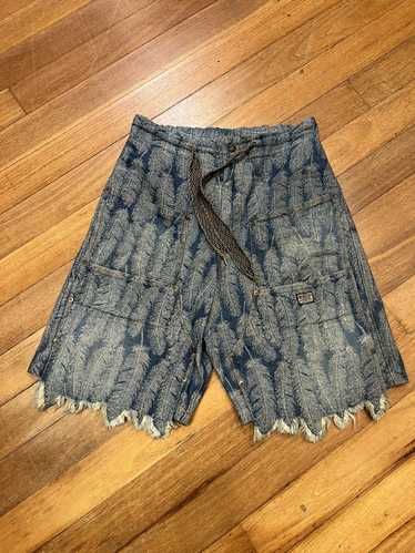 Kapital Kapital Feather denim Carpenter Shorts - image 1