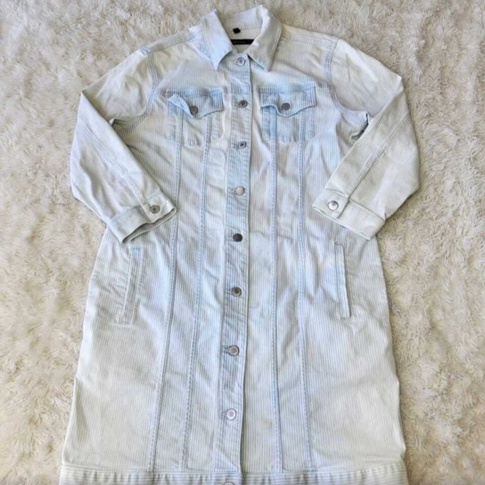 J Brand Denim Bleach Striped Jacket Dress Large - image 12