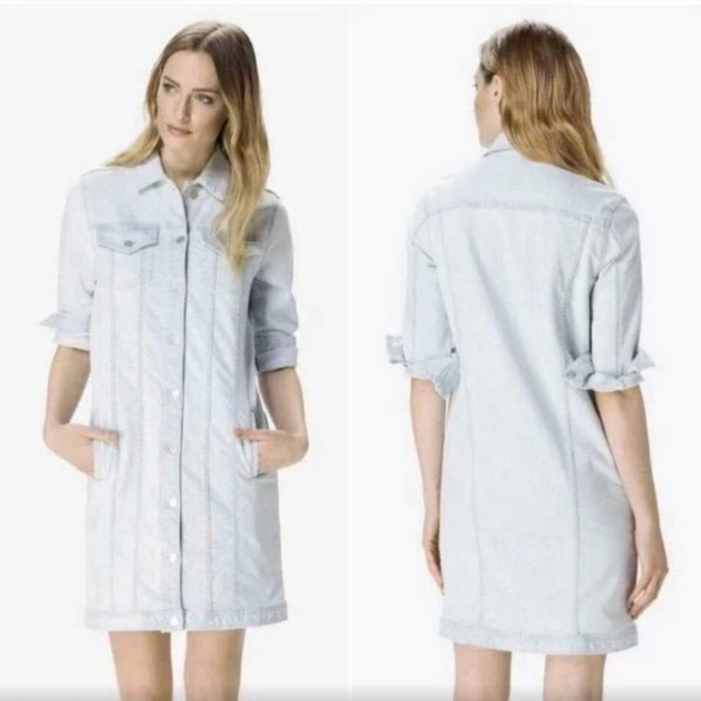 J Brand Denim Bleach Striped Jacket Dress Large - image 1