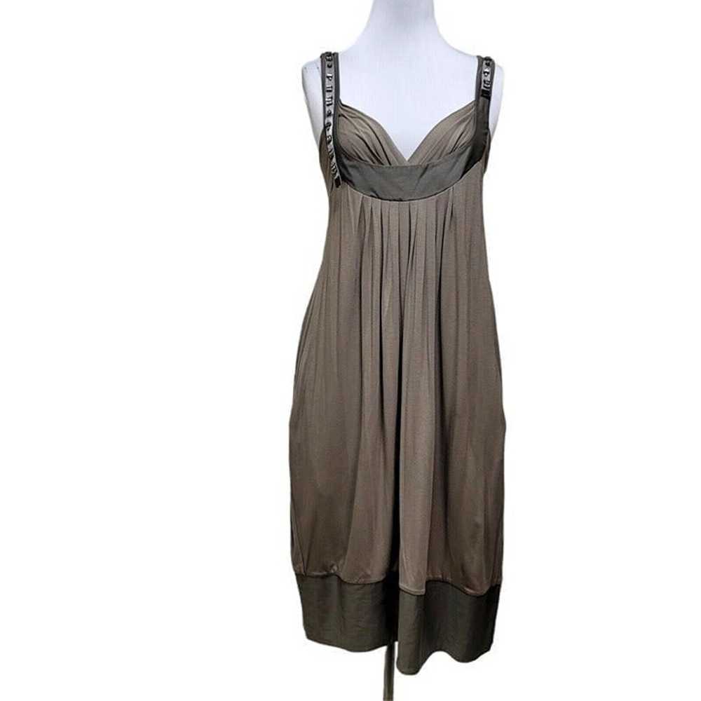 'S MAX MARA Womens L Dark Taupe Rhinestone Tank B… - image 2