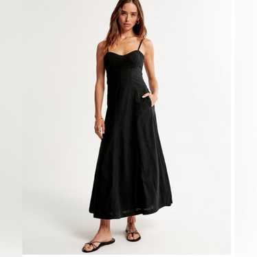 Abercrombie & Fitch Black Linen Maxi Dress XLT