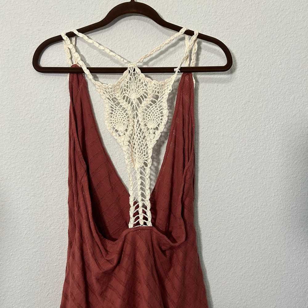 NEW Free People Womens Brown Beige Crochet Back B… - image 7