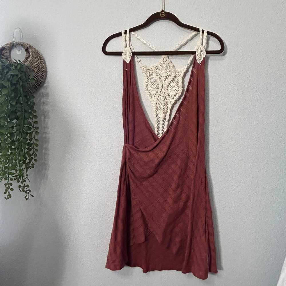 NEW Free People Womens Brown Beige Crochet Back B… - image 8