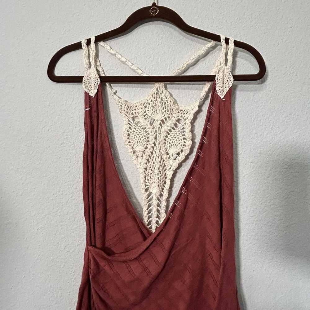 NEW Free People Womens Brown Beige Crochet Back B… - image 9