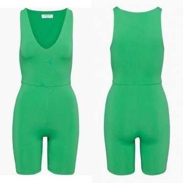 Babaton, Aritzia Contour V-Neck Romper Gloss Gree… - image 1