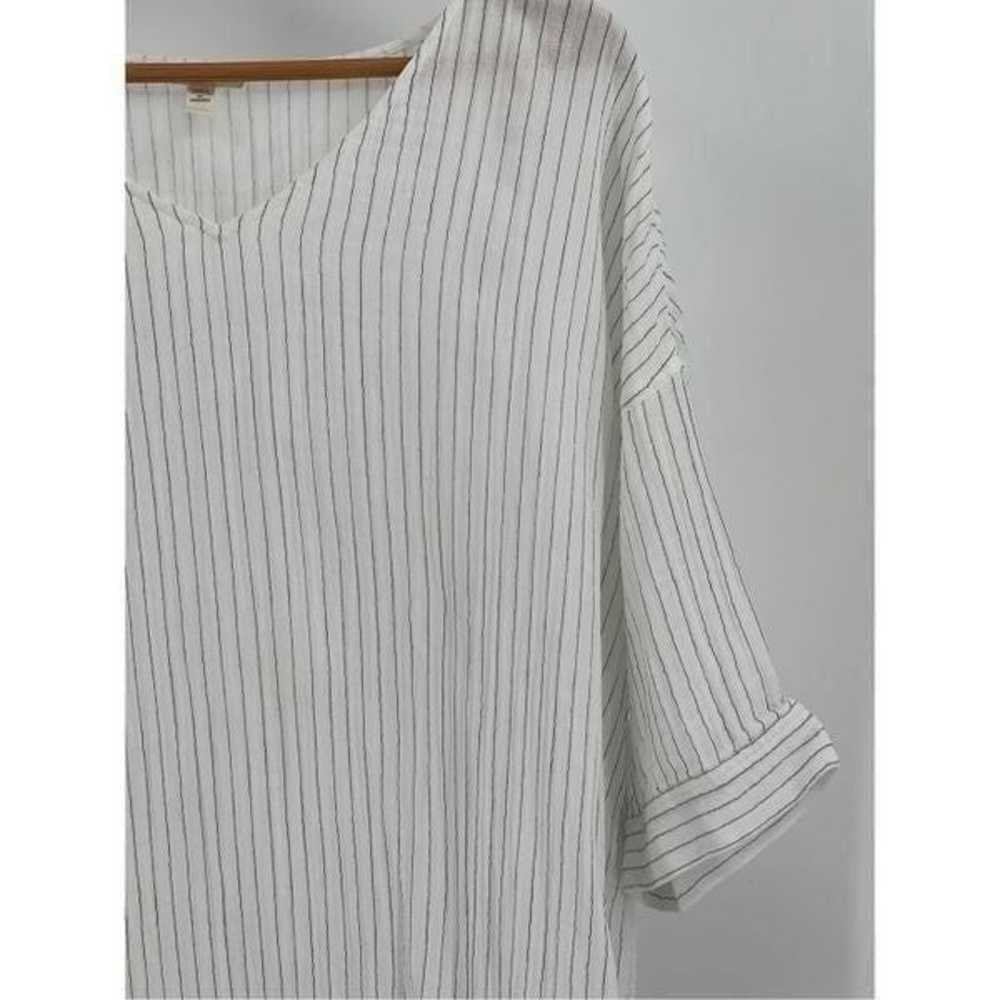 Eileen Fisher Dress Women XL Stripe White Black 3… - image 2