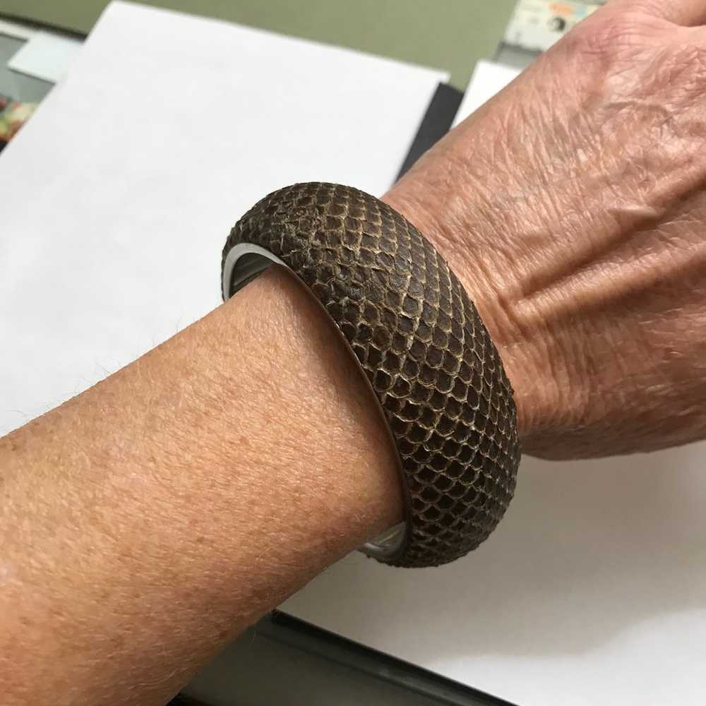 Vintage snakeskin bangle - image 1