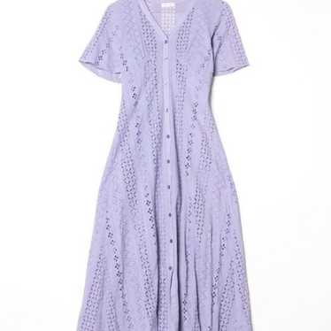 Lavender Lace Design Short Sleeve Long Onepiece - image 1