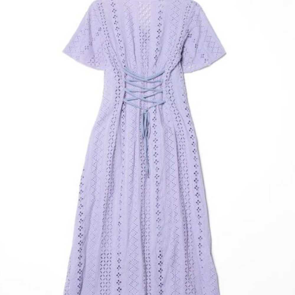 Lavender Lace Design Short Sleeve Long Onepiece - image 2