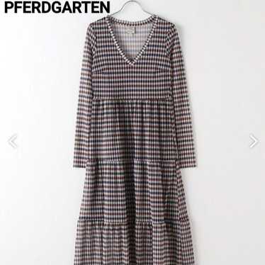 Baum und Pferdgarten check sheer tiered long dres… - image 1