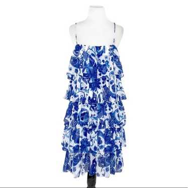 Caroline Constas Floral Print Tiered Ruffle Dress - image 1