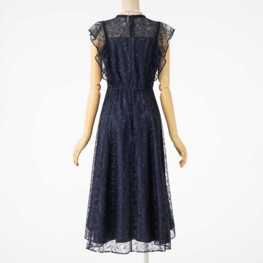 【AIMER】Navy Lace A-line Dress with Frills - image 3