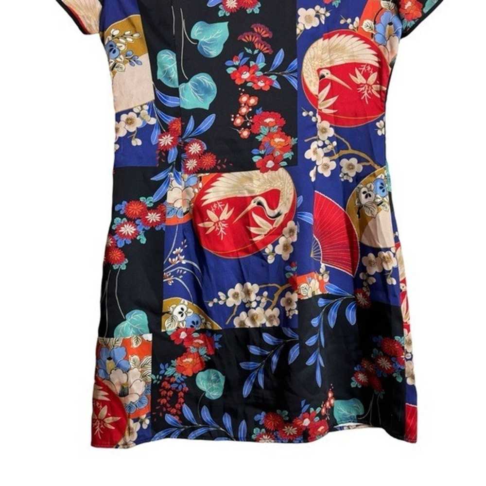 Zara Cheongsam Asian Inspired Crane Floral Print … - image 11