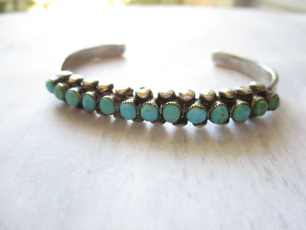 Southwestern Sterling Turquoise Snake Eyes Cuff B… - image 2