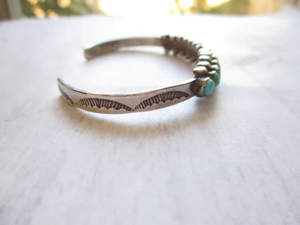 Southwestern Sterling Turquoise Snake Eyes Cuff B… - image 8