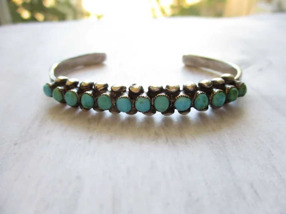 Southwestern Sterling Turquoise Snake Eyes Cuff B… - image 9