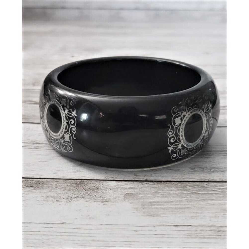 Vintage Bracelet / Bangle Stunning Black Chunky B… - image 3