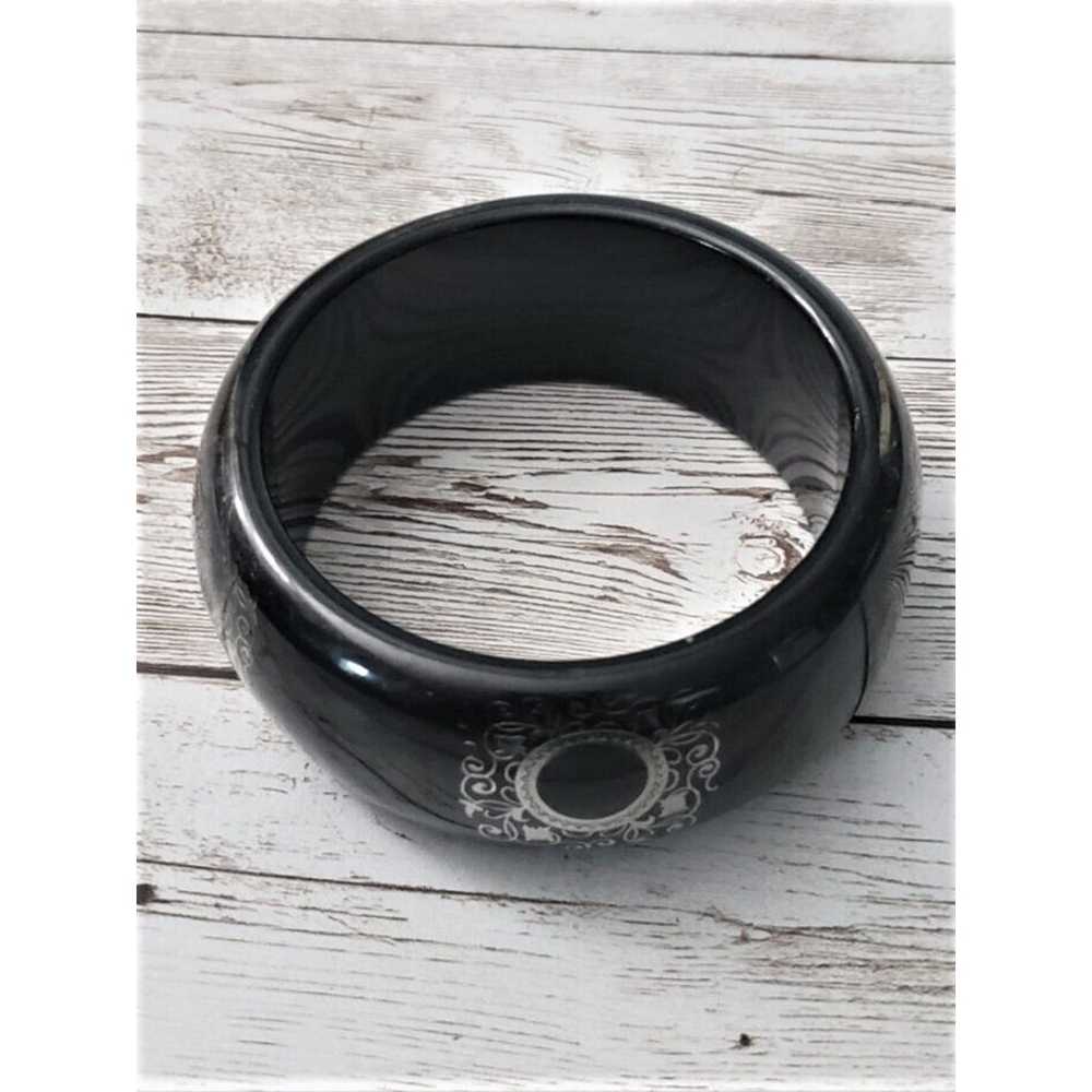 Vintage Bracelet / Bangle Stunning Black Chunky B… - image 5