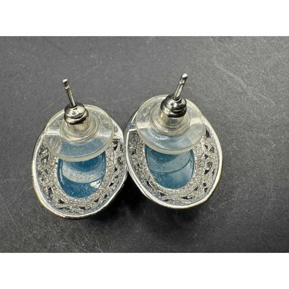 Vintage 925 Sterling Silver Aquamarine Oval Shape… - image 4