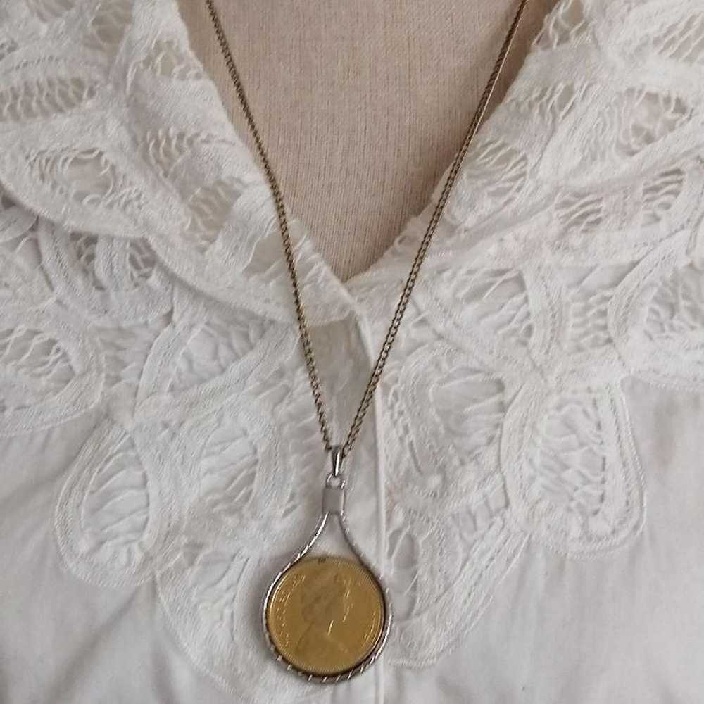 Coin necklace 2 pence 1979 vintage. - image 2