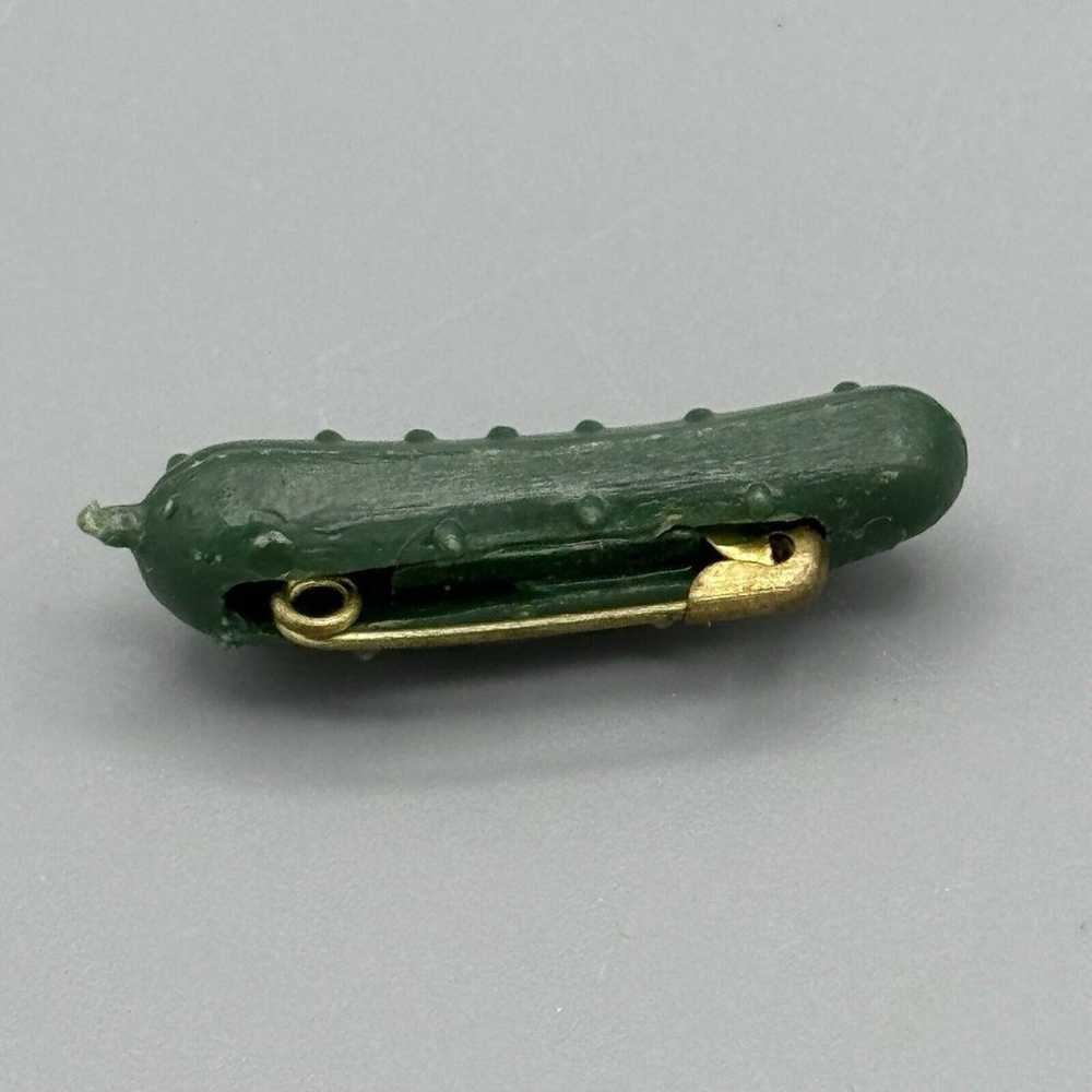 Vtg Figural Heinz Mini Green Pickle Lapel Tie Pin… - image 2