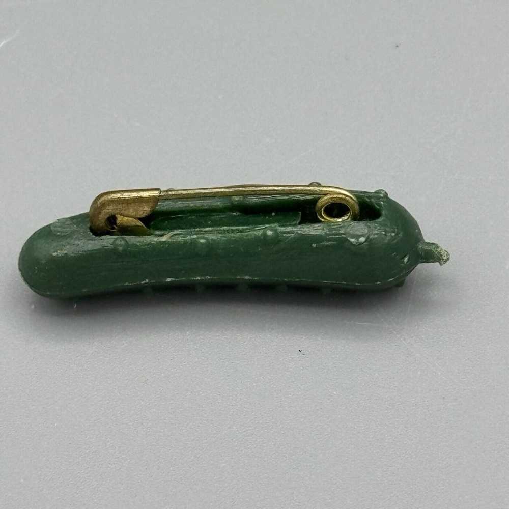 Vtg Figural Heinz Mini Green Pickle Lapel Tie Pin… - image 3