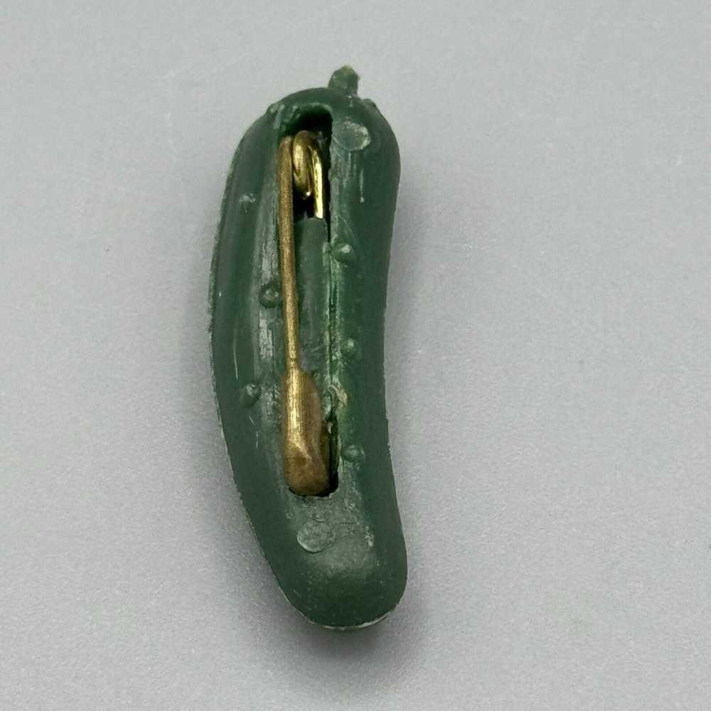 Vtg Figural Heinz Mini Green Pickle Lapel Tie Pin… - image 4