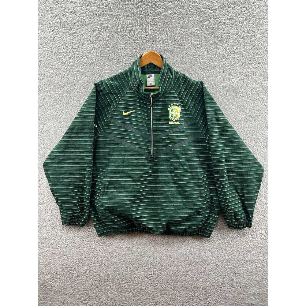 Nike Nike Brazil Olympics Soccer Green Striped Ja… - image 1