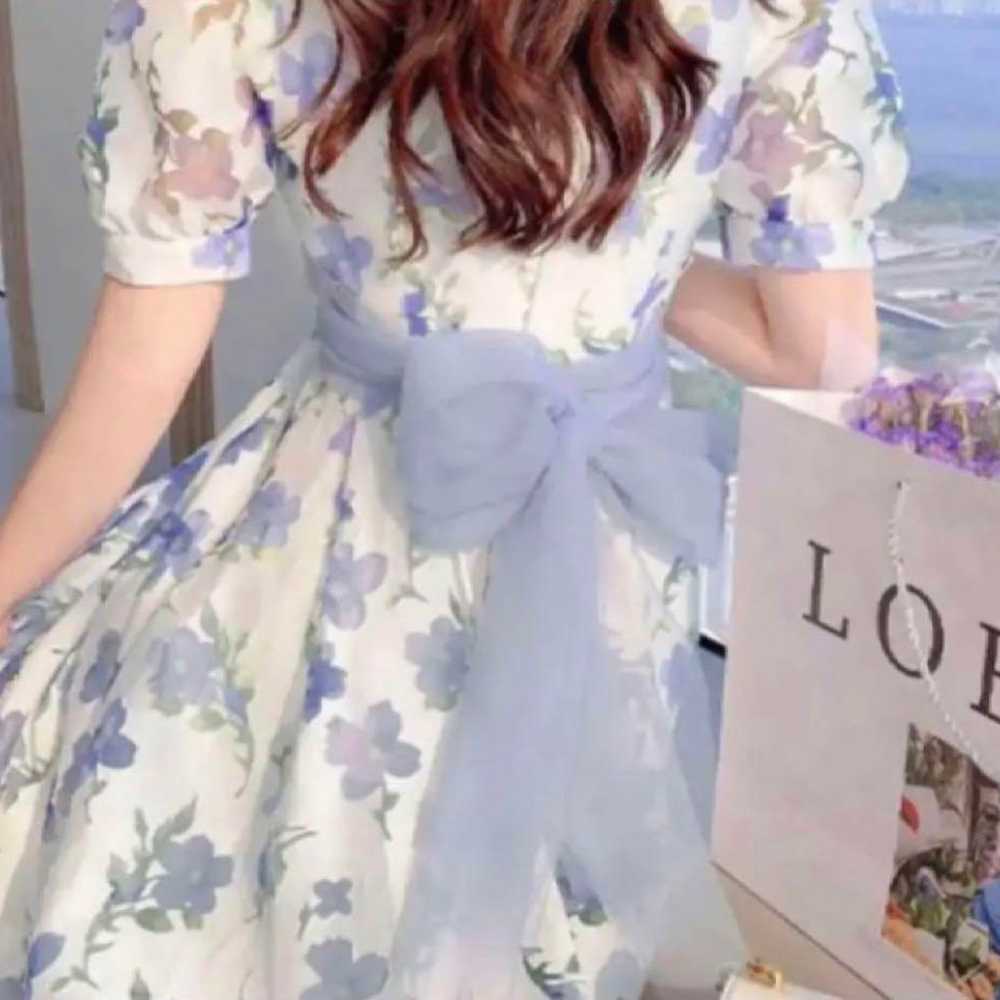 Aqua blue floral dress. - image 3