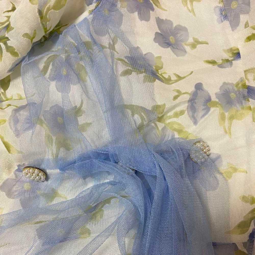 Aqua blue floral dress. - image 5